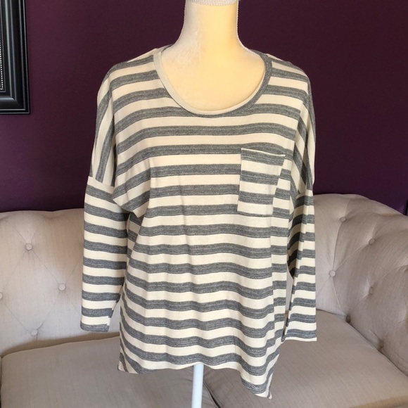 🆕 Lily Rose Stripes Long Sleeve Top size Large - Picture 1 of 4